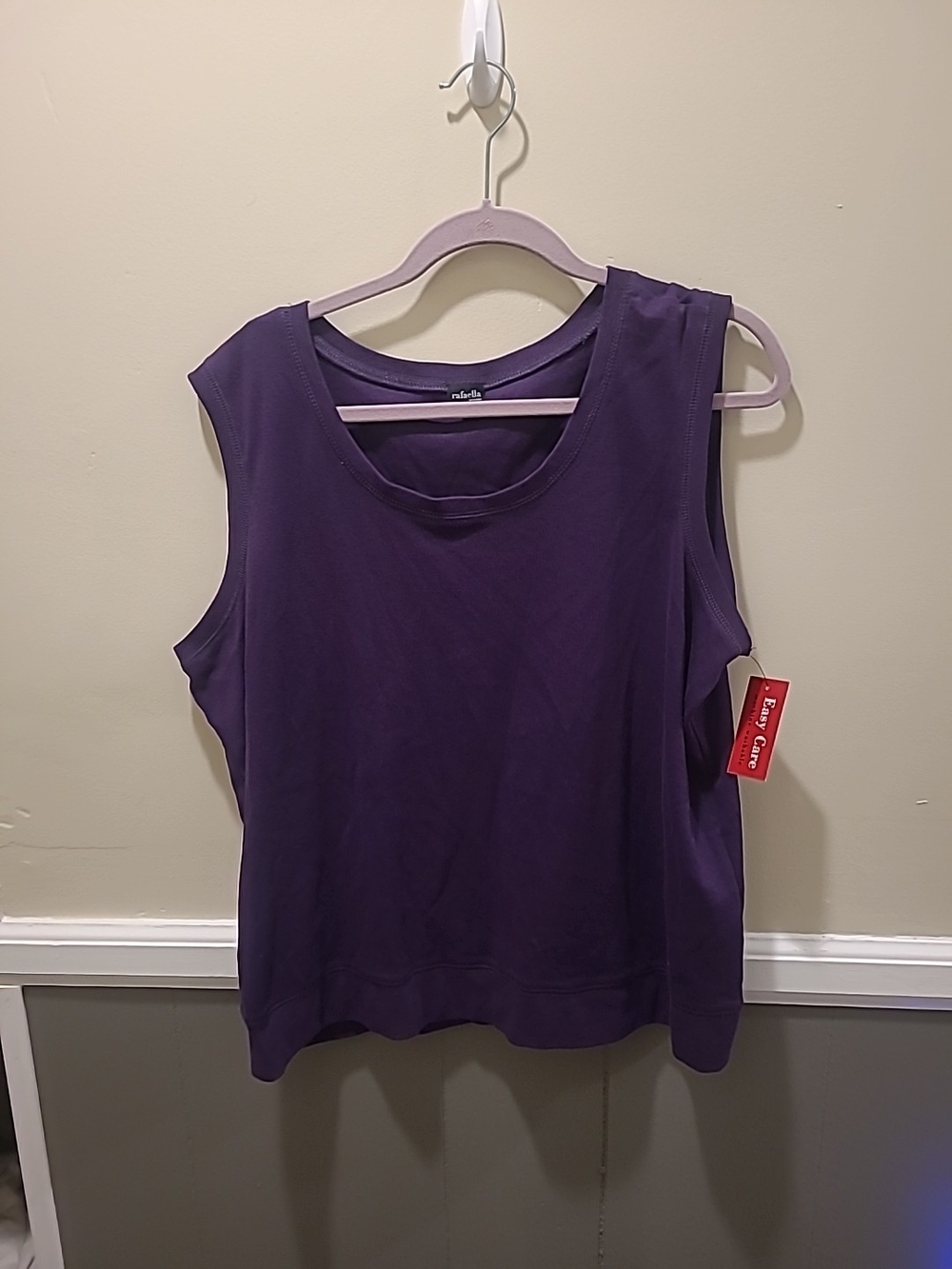 Rafaella Woman 2x Scoop Neck Tank Top Tea Berry NWT 100% Cotton